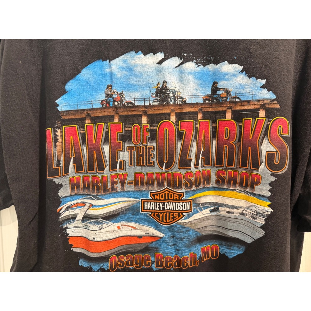 Harley Davidson Lake of the Ozarks Bikefest 2009 T-Shirt Black XL Made in USA